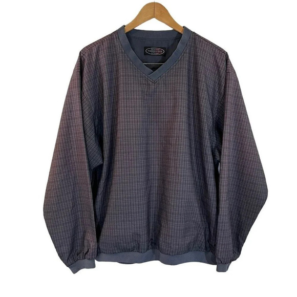 Forrester's Other - Forresters Performance Outerwear Plaid V Neck Mens Pullover Shirt Pockets